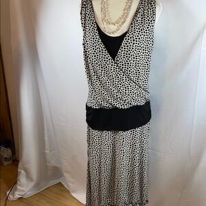 Elegant Black and White Midi Dress by Max Studio.